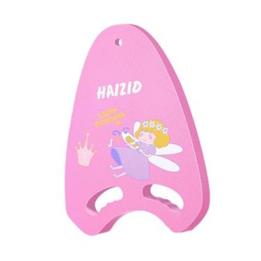 Imagem de Colaxi Prancha de natação para crianças e adultos, equipamento de auxílio para treinamento de natação, flutuador com furo para corrimão, prancha de espuma, Princesa Rosa
