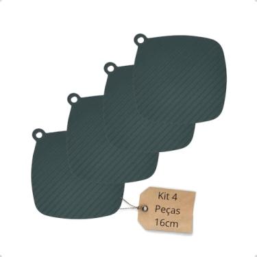 Imagem de Jogo Descanso de Panela Resistente ao Calor Silicone, Conjunto com 4, Antiderrapante, Flexível e Hipoalergênico.