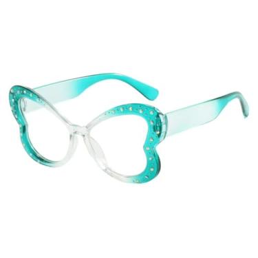 Imagem de Armação de óculos da moda feminina verde transparente anti-luz azul vintage masculina (verde transparente)