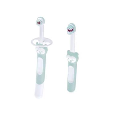 Imagem de Kit 2 Escova Dental Bebê Infantil Mam Learn To Brush 5+ Meses Azul