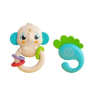 Imagem de Mordedor e Chocalho Kit 2 Peças Infantil Divertido para Bebê BPA Free +3 Meses Presente Para Bebês Mordedores Chocalhos Dentição Dentinhos