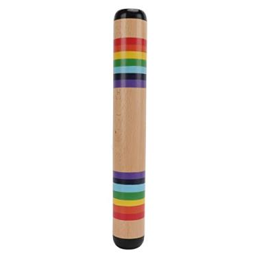 Imagem de QANYEGN Fabricante de bastão de chuva de madeira, brinquedo agitador de tubo de chocalho, instrumento musical de percussão Orff para bebês, crianças pequenas e crianças