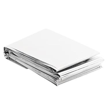 Imagem de Mbeysaq 10 cobertores térmicos de emergência 130 x 210 cm, lençóis de sobrevivência de PET de prata dupla face para acampamento, caminhada, sobrevivência ao ar livre