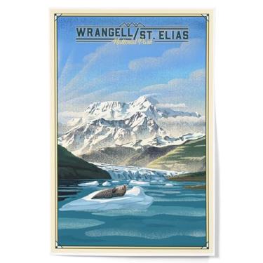 Imagem de Lantern Press Decoração de parede com impressão artística de 30 x 45 cm, Wrangell-St Elias National Park and Preserve, Alasca, Litografia