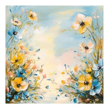 Imagem de 51buyoutgo Kits de ponto cruz de 11 CT para adultos – Kit de bordado pré-impresso de 30,5 x 30,5 cm com estampa de flor divertida e fácil de lavar, tecido estampado, adequado para decoração de casa