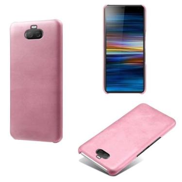 Imagem de Capa para Sony Xperia XA3 Ultra,Proteção contra quedas,Casca de volta de cor sólida simples,Design de couro de imitação de plástico-Pink