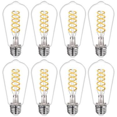 Imagem de Lâmpadas LED loongpopo ST19 (ST58) Vintage 6W 4000K, pacote com 8