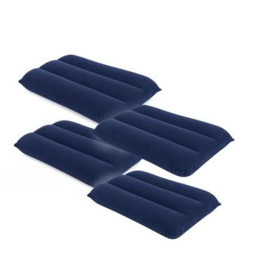 Imagem de Kit 4 Travesseiro Almofada Inflável Viagem Passeio Camping - OMEGA