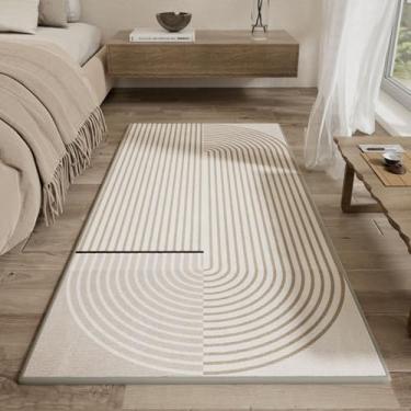 Imagem de Tapetes de cabeceira para decoração de quarto, grossos, para sala de estar, listrados, para casa, moderno, para estudo, felpudo (100x160cm/C)