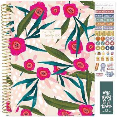 Imagem de bloom daily planners Agenda 2026 (janeiro a dezembro) - 21,6 cm x 28 cm Livro organizador de agenda semanal e mensal com adesivos e abas - capa macia flexível - papoulas rosa