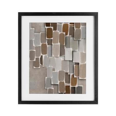 Imagem de Stupell Industries Impressão em camadas neutras bloqueadas pretas emolduradas sob vidro design por Emma Peal, 53 x 43 cm