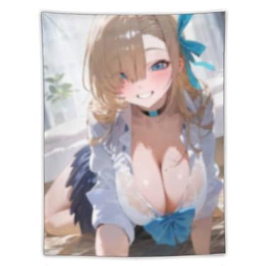 Imagem de LIEGBMEU Tapeçaria de biquíni sexy anime menina 152.4 cm x 203.2 cm interior exterior parede colcha arte decoração de tapeçaria caprichosa, AF407