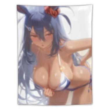 Imagem de LIEGBMEU Sexy Bikini Hot Anime Girl Tapeçaria 152.4 cm x 203.2 cm Interior Exterior Wall Quilt Art Decoração de Tapeçaria Caprichosa, AD63