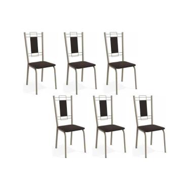 Imagem de Cadeira De Cozinha Florença C005 Kit 6 Un Niquel Preto 110