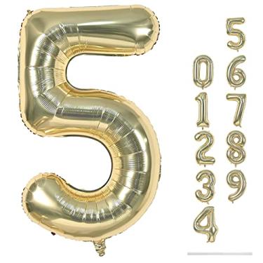 Imagem de Champagne Gold Number 5 Balloons
