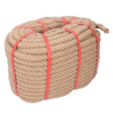 Imagem de Cffuvros juta corda de barbante de 50m de comprimento de 20 mm de diâmetro, corda de juta para artesanato, jardinagem e projetos de bricolage, cordão de cânhamo para decoração