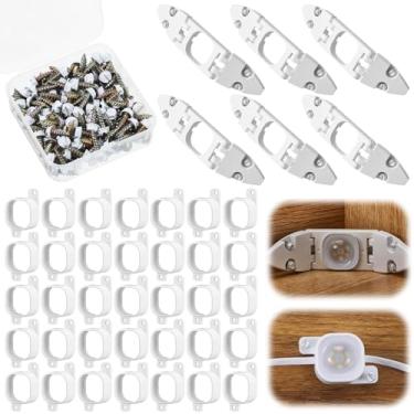Imagem de Nuanchu 66 peças de suportes de montagem e suportes de teto clipes de luz de plástico premium com 150 parafusos, 1 caixa de plástico compatível com luzes externas Govee Pro H706 para 30,5 m (branco