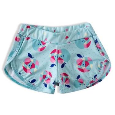 Imagem de Shorts Saída de Praia Infantil Proteção UV Macã Geométrica Azul Tip Top-Feminino