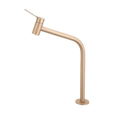 Imagem de Torneira para Lavatório de Bancada com 1/4 de Volta 1203 linha Australis Dourado Fosco Meber