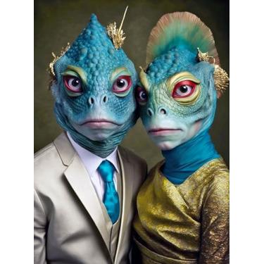 Imagem de Cross & Glory - Meet The Aliens: Calantha and Vaelen - 1000 Piece Jigsaw Puzzle | Romantic Interstellar Love Story | Vibrant Artistic Collectible