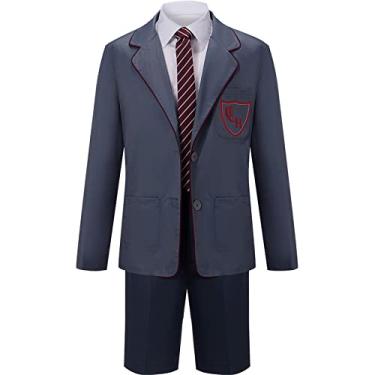 Imagem de AwwwCos Matilda the Musical Cosplay Gray Costume School Uniform Suit Jacket Shorts Tie Halloween Party Outfit Women Girl