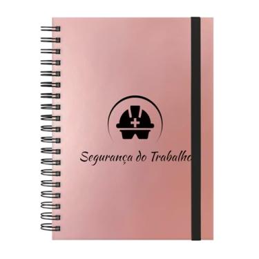 Imagem de Caderno Colegial Plus 12 Matérias Profissões Segurança do Trabalho (Rosê Gold)