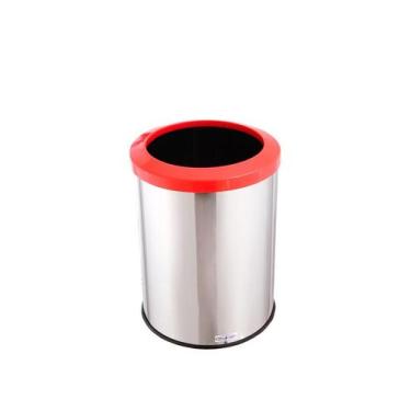 Imagem de Lixeira Inox Com Aro Plástico 30 Litros Lixo Reciclável - Aldinox, Lar