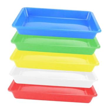 Imagem de Baoblaze 5x Bandejas de servir, travessas de comida para festa, fáceis de limpar, bandejas de frutas práticas, pratos para mesa de café de casamento, 28 Cmx21 Cmx3c M