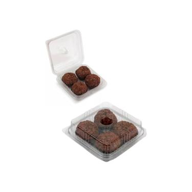 Imagem de Embalagem Blister Plástico 4 Divisórias Transparente Kit 25U