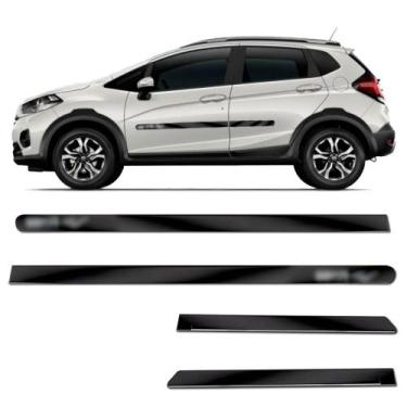 Imagem de Friso Lateral Largo Hrv 2015 a 2023 Kit Black (Preto Brilhante) Adesiv