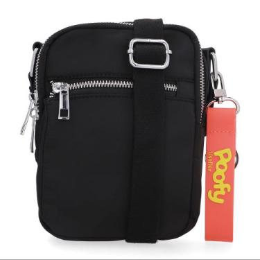 Imagem de Bolsa Tiracolo Poofy Nylon Preta Zíper - Usaflex, Único
