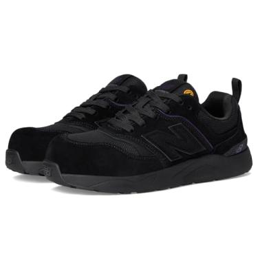 Imagem de New Balance Tênis feminino Elite Lite com dissipação estática média composto de bico industrial, leve e antiderrapante, Preto/roxo, 41