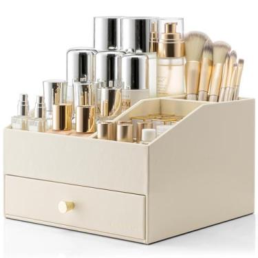 Imagem de Organizador de maquiagem Vladimir Skincare Perfume PU Leather Beige - 