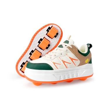 Imagem de Tênis de patins e tênis com rodas, patins ao ar livre para meninas e meninos, sapatos com rodas para presente de aniversário de Natal