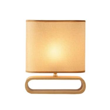 Imagem de Abajur de cabeceira Luminária de mesa para sala estar e estudo, decoração cabeceira madeira