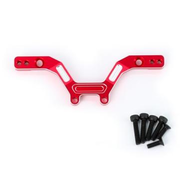 Imagem de Aluminum Alloy Front Damper Plate Upgrade, Extended Design for ARRMA 1/14 Typhon Grom, Improves Suspension & Camber Angle (Red)