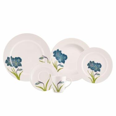 Imagem de Produzido pela Schmidt Serviço de Jantar com Caneca e Pires 20 peças em Louça Coleção Amarilis