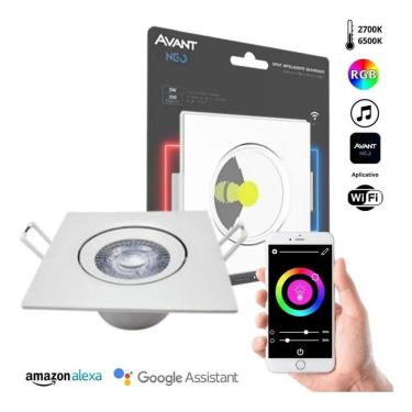 Imagem de Painel Led Spot Neo Quadrado 5W 2700K-6500K Rgb Bivolt