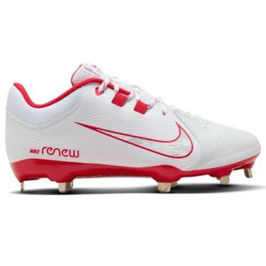 Imagem de Nike Chuteiras femininas Hyperdiamond 4 Pro Metal Fastpitch Softball, Branco | Vermelho Universitário, 8