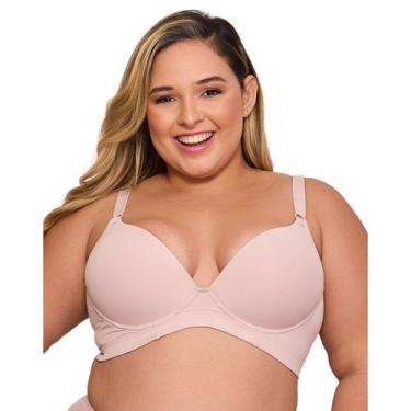 Imagem de Sutiã Sustentação Plus Size Bojo Liso Nayane Rodrigues, Cristal, 54