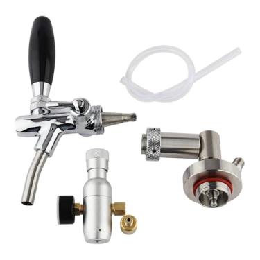 Imagem de Fabricação caseira de cerveja Mini Keg Tap Dispenser Stainless Steel Beer Growler Spear, Adjustable Tap Faucet & Premium Co2 Charger Kit Acessórios para vinho