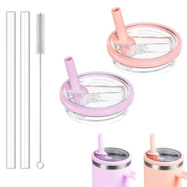 Imagem de Tianhengyi Substituição de tampa de copo de 1,134 g compatível com Stanley Quencher, roxo + rosa