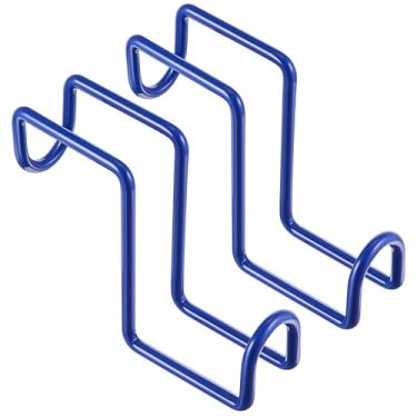 Imagem de Dunzy 2 ganchos de gancho de aderência de 10 cm sobre o trilho ganchos de freio resistentes para cavalos ganchos de metal para cavalos cabides de metal para cavalos cabresto de cavalo resistente para