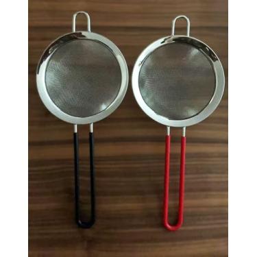 Imagem de Conjunto de coador de malha fina de aço inoxidável (pacote com 2) - peneira e peneira de líquidos multiuso para cozinhar e assar