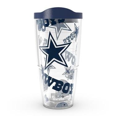 Imagem de Tervis NFL Dallas Cowboys - Copo de viagem com isolamento térmico de parede dupla feito nos EUA mantém as bebidas frias e quentes, 680 g,