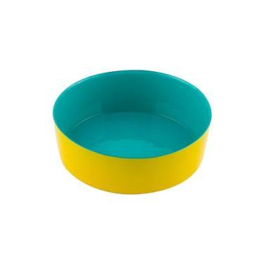 Imagem de Centro De Mesa Milky Em Vidro 645Ml D16Xa4,5cm Azul Turquesa E Amarela - Full Fit