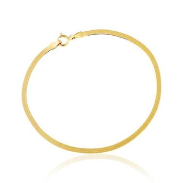 Imagem de Pulseira Feminina Fita Laminada em Ouro 18k 2,30mm - AGAPRIME JÓIAS