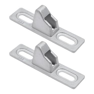 Imagem de Mewutal 2 peças de suportes de porta deslizante, aço inoxidável, prata, vidro deslizante, trava de substituição de ferragens para janela (prata)