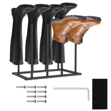 Imagem de Suporte para botas de chão organizador de sapatos de aço inoxidável para 4 pares de suportes de economia de espaço para dormitório, armário, entrada e quarto