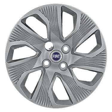 Imagem de Calota Aro 15 214CP-PTA + Emblema Alumínio Fiat A - Garagem Online Gri